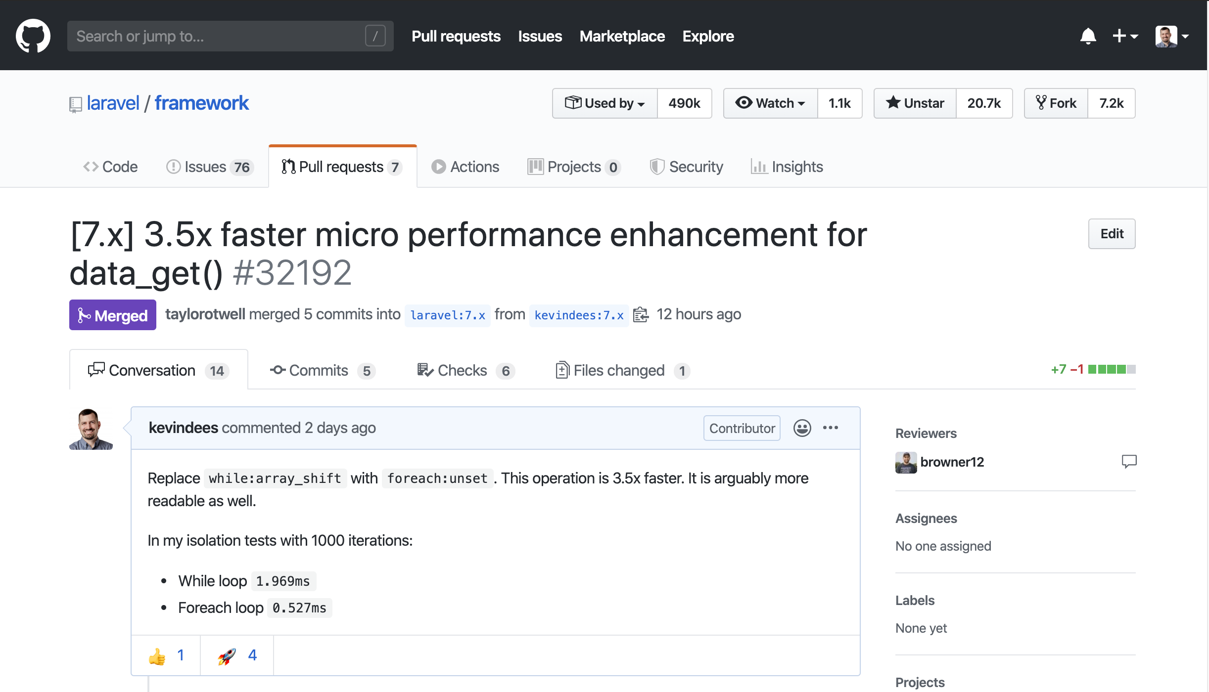 Code Merged: Laravel